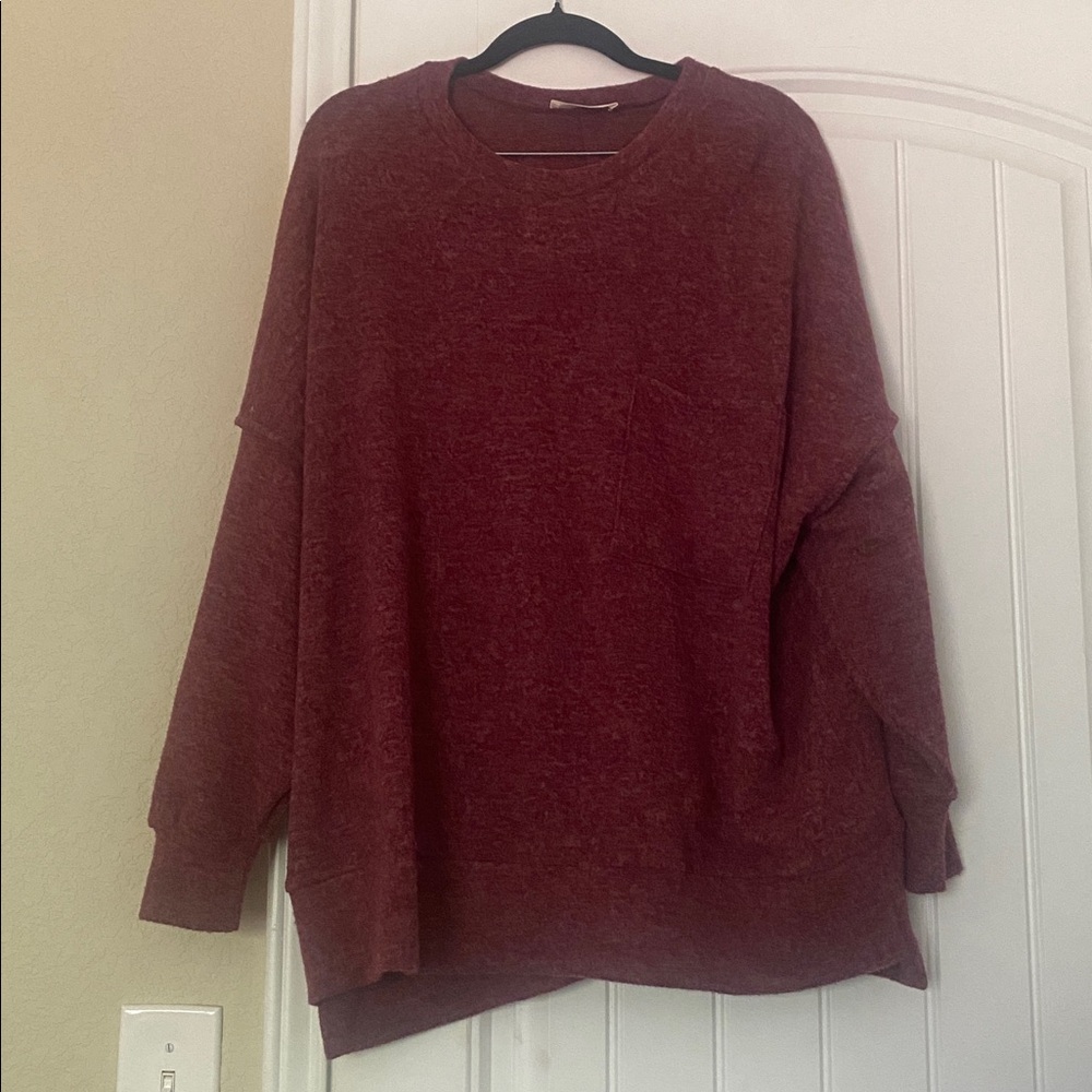 Zenana Outfitters Maroon Knit Top